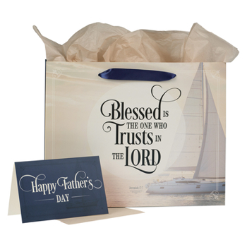 Misc. Supplies Christian Art Gifts Decorative Landscape Gift Bag with Card and Tissue Paper Set for Men and Dads: Blessed Is the Man - Jeremiah 17:7 Inspirational Bi Book