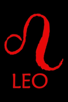 Notebook: Leo Zodiac Sign Red Symbol July & August Birthday Gift Black Lined Journal Writing Diary - 120 Pages 6 x 9