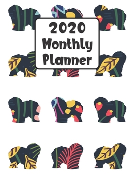 Paperback 2020 Monthly Planner: Old English Sheepdog Dog - 12 Month Planner Calendar Organizer Agenda with Habit Tracker, Notes, Address, Password, & Book