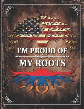 Im Proud of My Roots: Vintage Armenia and American Flag Personalized Gift for Coworker Friend  Lightly Lined Pages Daily Journal Diary Notepad