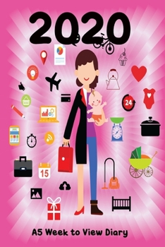 Paperback 2020 A5 Week to View Diary: 6" x 9" - 52 Pages Book