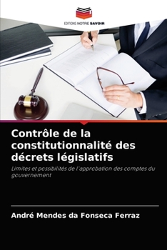 Paperback Contrôle de la constitutionnalité des décrets législatifs [French] Book
