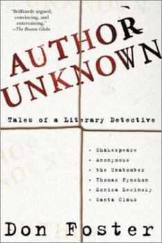 Paperback Author Unknown: Tales of a Literary Detective Book