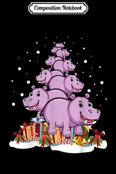 Composition Notebook: Funny Hippo Hippopotamus Christmas Tree Funny Merry X-Mas  Journal/Notebook Blank Lined Ruled 6x9 100 Pages