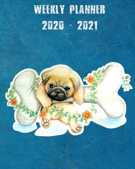 Paperback 2020-2021 Weekly Planner: 2 Year Weekly & Monthly View Organizer & Agenda with To-Do's - Pug Design Book