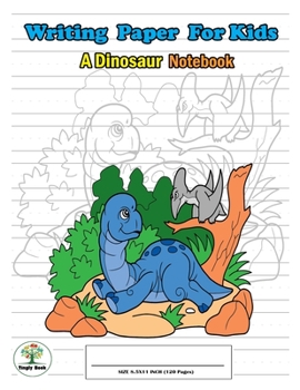 Writing Paper For Kids. A Dinosaur Notebook: Handwriting Practice Paper with Dotted Lined , ABC Kids. A Dinosaur Cover design Apatosaurus & Pteranodon.