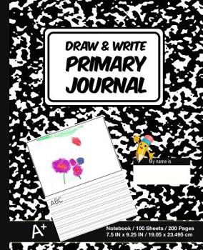 Paperback Draw & Write Primary Journal: School Marble Black - Kids Primary Drawing Writing Journal - Story Notebook For Home & School [Classic] Book