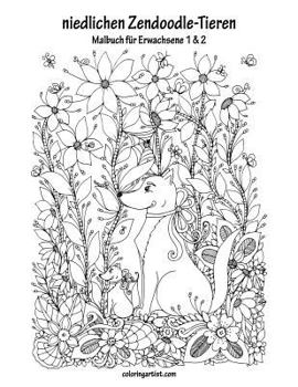 Paperback Malbuch mit niedlichen Zendoodle-Tieren für Erwachsene 1 & 2 [German] Book