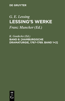Hardcover [Hamburgische Dramaturgie, 1767-1769. Band 1]2] [German] Book