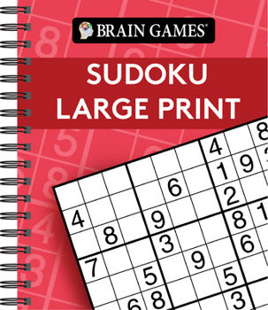 Spiral-bound Brain Games - Sudoku Large Print (Red) [Large Print] Book