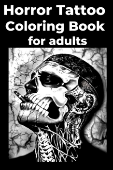 Paperback Horror Tattoo Coloring Book for adults [Large Print] Book