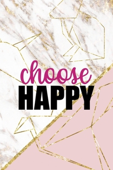 Choose Happy: Origami Notebook Journal Composition Blank Lined Diary Notepad 120 Pages Paperback Pink Marble