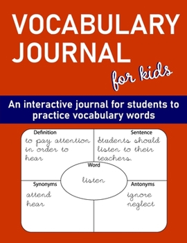 Paperback Vocabulary Journal: for kids to practice vocabulary words Book