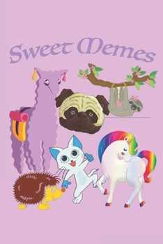 Sweet Memes: Bound college ruled blank notebook with cute meme characters on a matte cover