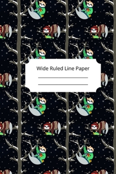 Paperback Cute Sleep Sloth Theme Wide Ruled Line Paper Book