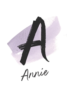 Annie: Stylish monogram personalized dot grid journal for women & girls to write in. Features YOUR name.