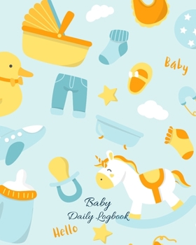 Baby Daily Logbook: Track Eating, Sleeping, Diaper Changes, Activities, Health Status/ Symptoms, and Mood, Makes a Great Gift for new Parents and ... Grandparents, Blue Baby Nursery Pattern Cover