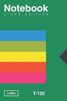 Green VHS Inspired Video cassette tape T-120 Inspired Notebook [lined][6x9][110 pages]: Vintage Retrowave Vaporwave Theme