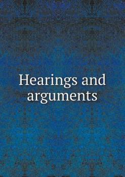 Paperback Hearings and arguments Book