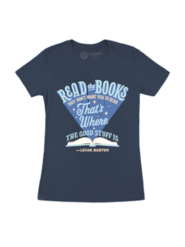Levar Burton: Read the Books They Don't Want You to Read Women's Crew T-Shirt Large