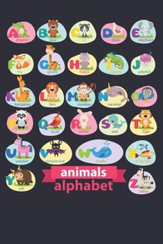 Paperback Kindergarten writing paper with lines for Animals Alphabet ABC kids: Writing Paper for kids with Dotted Lined - 100 pages (6x9)in Handwriting Practice Book