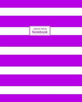 Paperback Notebook: Wide Ruled Notebook for Everyday Use Bright Purple and White Stripes Book