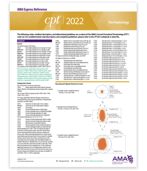 Cards CPT Express Reference Coding Card 2022: Dermatology Book