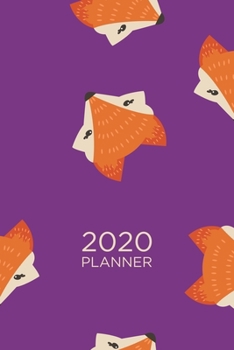 Paperback Fox Planner: 2020: Organizer and notebook: Modern minimalist purple fox pattern design Book