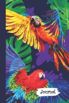 Paperback Journal: Red Blue Yellow Macaw Parrot Diary with Blank Lined Notebook Paper Book