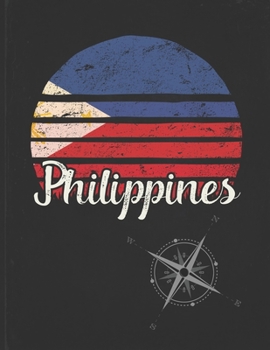 Philippines: Filipino Pinoy Vintage Flag Personalized Retro Gift Idea for Coworker Friend or Boss Planner Daily Weekly Monthly Undated Calendar Organizer Journal
