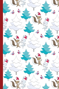 Blank Lined Notebook Journal For Christmas: Medium Ruled Book for Children, Teens and Adults - Rabbit And Squirrel (College Ruled Line Paper)