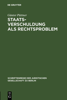Hardcover Staatsverschuldung als Rechtsproblem [German] Book