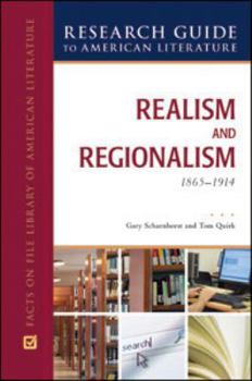 Hardcover Realism and Regionalism, 1865-1914 Book
