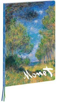 Hardcover Teneues - A4 Notebook: Pine Tree Path by Claude Monet, Hardcover - 230 Dot-Grid Pages with Exposed Lay Flat Binding, Three Ribbon Markers: Large Forma Book