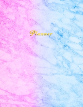 Planner: Personal no dates anytime start planner | Weekly format with to do lists and priorities | Over 2 years worth of planning | Pink purple and blue Marble Cover Design