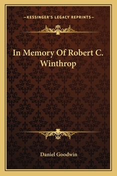 Paperback In Memory Of Robert C. Winthrop Book