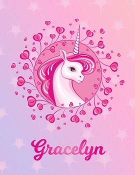 Gracelyn: Unicorn Large Blank Primary Sketchbook Paper | Pink Purple Magical Horse Personalized Letter G Initial Custom First Name Cover | Drawing ... | Art Sketch Book| Create & Learn to Draw