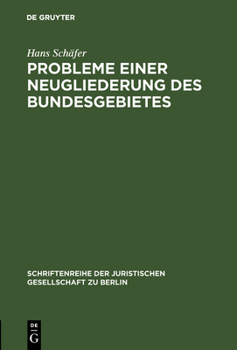 Hardcover Probleme einer Neugliederung des Bundesgebietes [German] Book