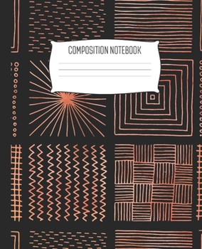 Composition Notebook: Wide Ruled Notebook Abstract Geometric Squares Watercolor Red Orange Lined School Journal | 100 Pages | 7.5" x 9.25" | Children Kids Girls Teens Women | Perfect For School