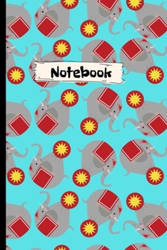 Paperback Notebook: Retro Balancing Elephant-Size 6" x 9" .120 Lined Pages Book