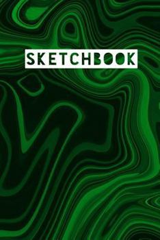 Paperback Sketchbook: Abstract Liquid Marble Mirror Green Design Book