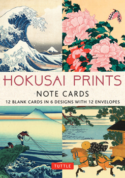 Card Book Hokusai Prints Note Cards - 12 Cards: 12 Blank Cards in 6 Lovely Prints (2 Each) with 12 Patterned Envelopes in a Keepsake Box Book