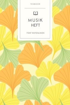 Paperback Gitarrenheft: Ginkgo Blätter Muster. 120 Seiten für Tabs mit schönem Design. Soft Cover 6x9 Zoll, ca. DIN A5 15x22cm. [German] Book