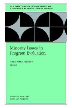 Paperback Minority Issues in Program Evaluation: New Directions for Program Evaluation, Number 53 Book