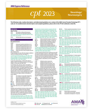 Wall Chart CPT 2023 Express Reference Coding Card: Neurology/Neurosurgery Book