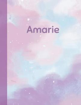 Amarie: Personalized Composition Notebook - College Ruled (Lined) Exercise Book for School Notes, Assignments, Homework, Essay Writing. Pink Blue Purple Cover Art - Cloud Marble with Name