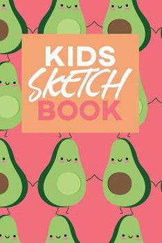 Kids Sketch Book : Kawaii Cute Avocado Vegan Food Pattern