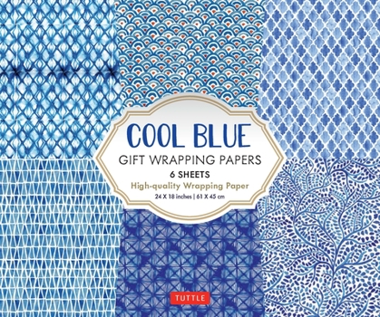 Misc. Cool Blue Gift Wrapping Papers - 6 Sheets: 24 X 18 Inch (61 X 45 CM) Wrapping Paper Book