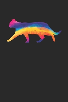 Tie Dye Cat Notebook - Cats Gift - Vintage Cat Lover Journal - Tie Dye Diary for Cat Lovers Zookeepers Endangered Animal Activists: Medium ... Diary, 110 page, Lined, 6x9 (15.2 x 22.9 cm)