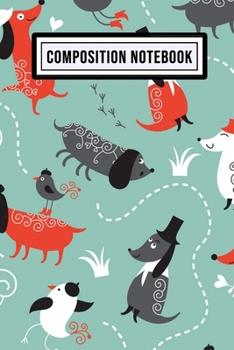 Dog Wide Ruled Composition Notebook: Dog Blank College Ruled Composition Notebook | 110 Pages | Pocket Size 6x9